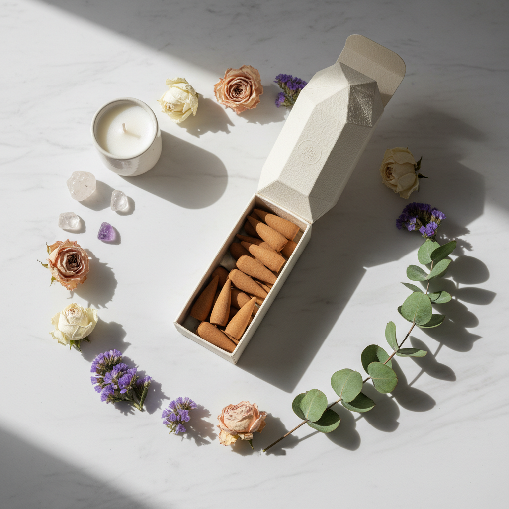 Incense Cones Flat Lay